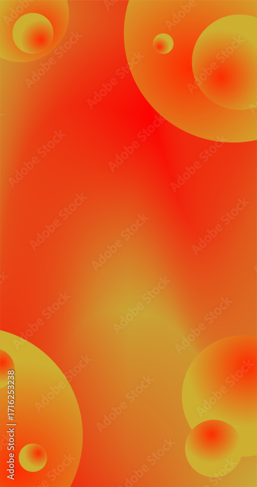 Aufkleber abstract background with circles and copy space red orange yellow gradient design