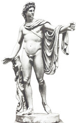 Fototapeta premium Apollo statue in classical greek art - symbol of music, poetry, and light