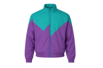 Retro style tracksuit jacket isolated on transparent background, vibrant design