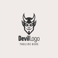 Simple Black White Devil Icon