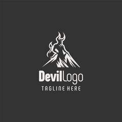 Unique Devil Monochrome Logo Concept