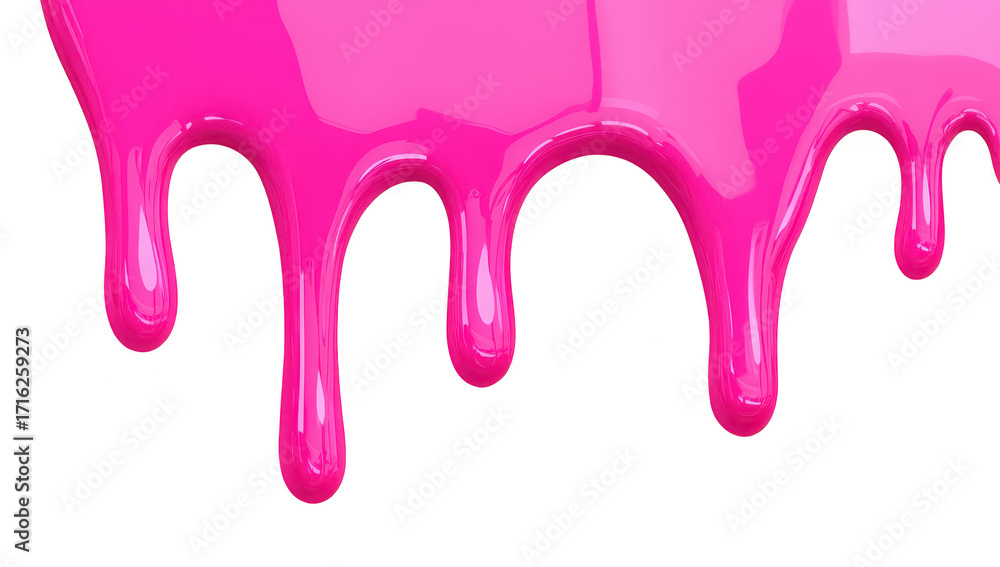 Aufkleber a cascade of glossy pink paint drips elegantly from the top of the image. creating a striking visual