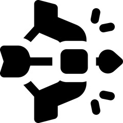 archery glyph icon. Strong and solid vector icon for websites, mobile interfaces, presentations, and visual branding. High quality and easy to edit.