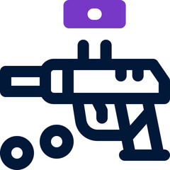 paintball duotone icon. Sleek and modern vector icon for websites, mobile apps, marketing materials, and corporate design. Fully scalable and ready to use.