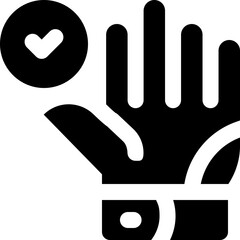 glove glyph icon. Strong and solid vector icon for websites, mobile interfaces, presentations, and visual branding. High quality and easy to edit.