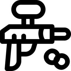 paintball line icon. Clean and minimalist vector icon for websites, mobile apps, presentations, and logos. Fully scalable and customizable for any project.