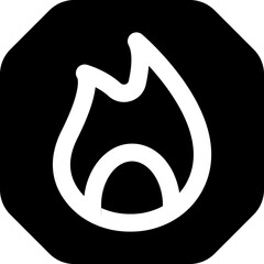 fire glyph icon. Strong and solid vector icon for websites, mobile interfaces, presentations, and visual branding. High quality and easy to edit.