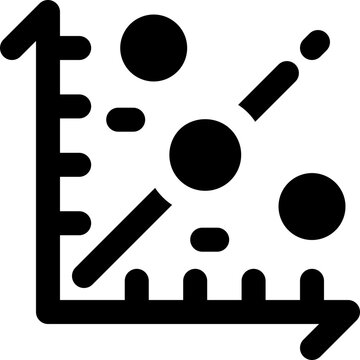 scatter graph glyph icon. Strong and solid vector icon for websites, mobile interfaces, presentations, and visual branding. High quality and easy to edit.