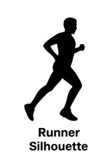 Running Silhouette Vector – Minimal Black Design for Fitness, Jogging & Outdoor Activity Concepts
