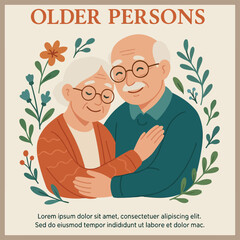 "Celebrate wisdom and dignity of seniors with vibrant flyer honoring International Day of Older Persons.