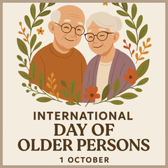 "Celebrate wisdom and dignity of seniors with vibrant flyer honoring International Day of Older Persons.