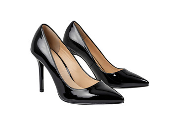 Fashion female of black high heels shoes style and grace