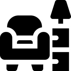 furniture glyph icon. Strong and solid vector icon for websites, mobile interfaces, presentations, and visual branding. High quality and easy to edit.