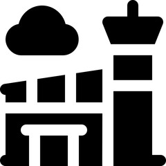 airport glyph icon. Strong and solid vector icon for websites, mobile interfaces, presentations, and visual branding. High quality and easy to edit.