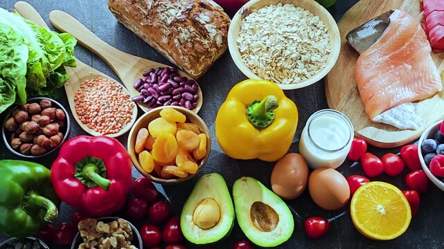 Food products recommended for pregnancy. Healthy diet.