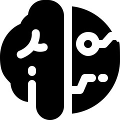 smart brain glyph icon. Strong and solid vector icon for websites, mobile interfaces, presentations, and visual branding. High quality and easy to edit.