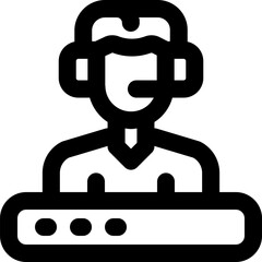 Fototapeta premium virtual assistant line icon. Clean and minimalist vector icon for websites, mobile apps, presentations, and logos. Fully scalable and customizable for any project.