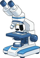 Cartoon 3D laboratory microscope