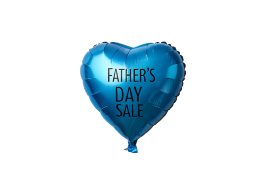 glossy blue heart shaped balloon for dads day
