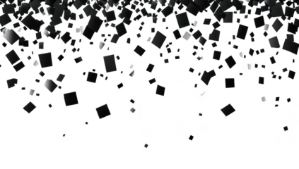 A dynamic abstract background featuring a flurry of black and gray squares cascading from the top. creating a sense of movement and depth. ideal for use in modern design projects