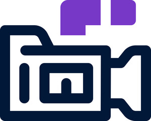 video camera duotone icon. Sleek and modern vector icon for websites, mobile apps, marketing materials, and corporate design. Fully scalable and ready to use.