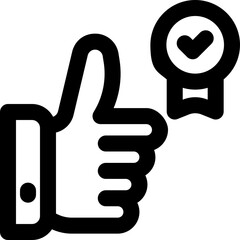 thumbs up line icon. Clean and minimalist vector icon for websites, mobile apps, presentations, and logos. Fully scalable and customizable for any project.