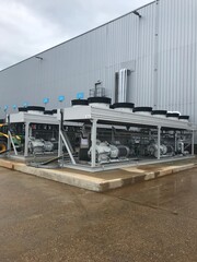 condensing fans and pack at large warehouse facility