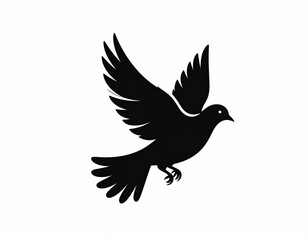 Black bird Silhouette Vector - Symbolic Flying Bird Design for Serenity and Art 