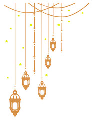 Islamic lantern Ramadan decoration. Fanous. Editable color vector © Brian Gimbal