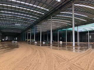 large warehouse facility under construction