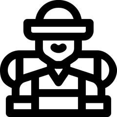 backpacker line icon. Clean and minimalist vector icon for websites, mobile apps, presentations, and logos. Fully scalable and customizable for any project.