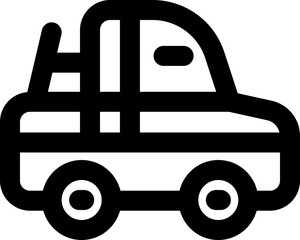 pickup truck line icon. Clean and minimalist vector icon for websites, mobile apps, presentations, and logos. Fully scalable and customizable for any project.
