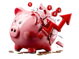 piggy bank with euro coin