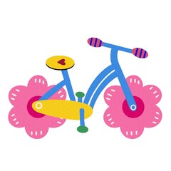 Bicycle cartoon style isolated on white background illustration