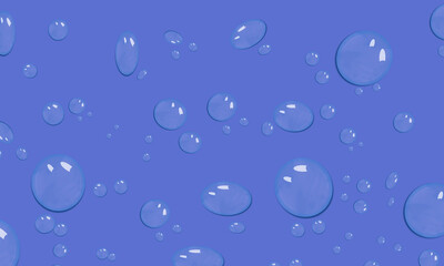 Realistic Water Droplets on Blue Background for Graphic Design and Digital Art.