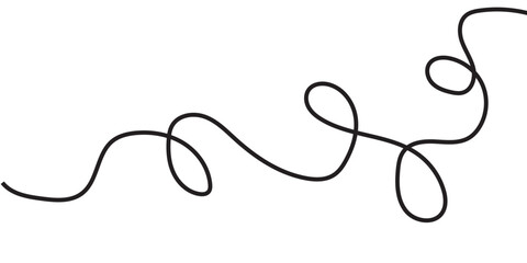 Squiggle Curly Line. Decorative Design Element. vector file illustration.