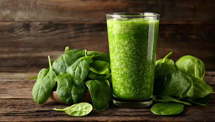 Organic Natural Green Spinach Smoothie - Healthy Eating
