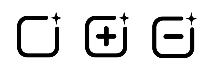 AI Plus + Minus - Mathematics Symbol or Icons Set