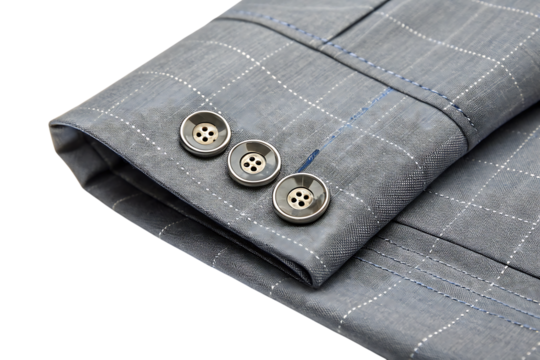 Grey fabric texture metal buttons cuff