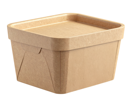 Biodegradable food container eco friendly packaging kraft paper box takeout container recyclable compostable square lidded