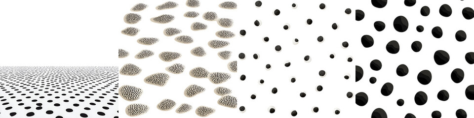 Abstract Dot Pattern Collage: Perspective and Close-up Views
