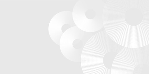 Modern white glowing geometric lines on gray background. Modern shiny blue circle lines pattern simple abstract modern