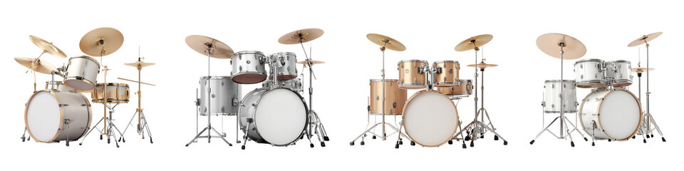 Drum Kit Set Isolated on White Background