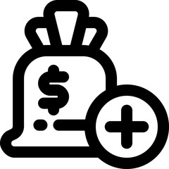 budget add line icon. Clean and minimalist vector icon for websites, mobile apps, presentations, and logos. Fully scalable and customizable for any project.