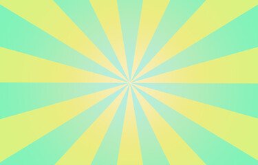 シンプルな集中線の背景　イラスト素材　グリーン　イエロー