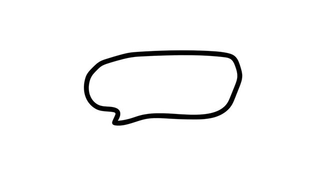 An animated set of speech bubbles 4K. A cute, hand-drawn doodle sketch. Dialogue, discussion, message, comical thought sketch. Alpha channel. Cute animated doodle speech bubbles collection.