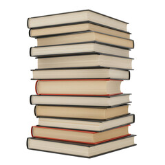 Stacked books representing knowledge and the joy of reading