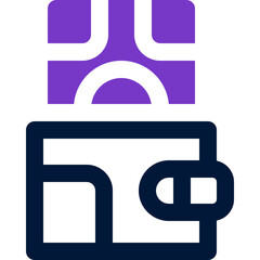 wallet duotone icon. Sleek and modern vector icon for websites, mobile apps, marketing materials, and corporate design. Fully scalable and ready to use.