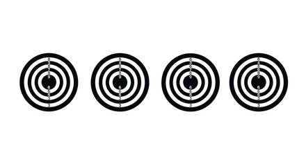 Four concentric circle targets showing goal achievement precision and focus in abstract design vector