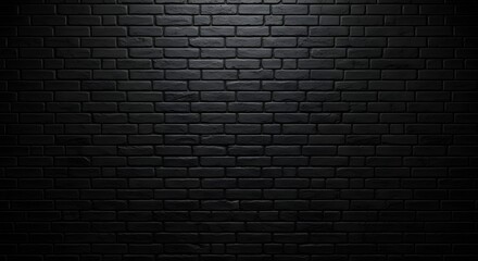 Subdued Elegance: Dark Brick Wall with Vignette Effect - High-Resolution Image